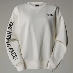 New The North Face Varsity Graphic Sweatshirt Til Damer White Dune