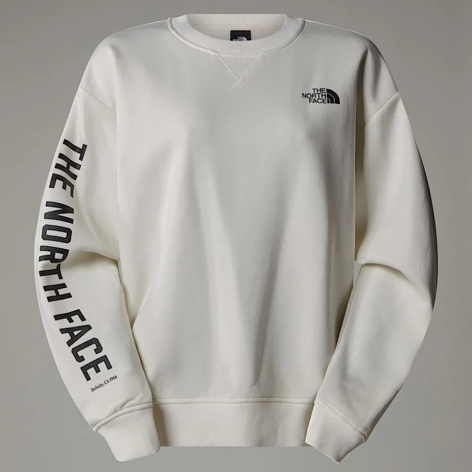 New The North Face Varsity Graphic Sweatshirt Til Damer White Dune