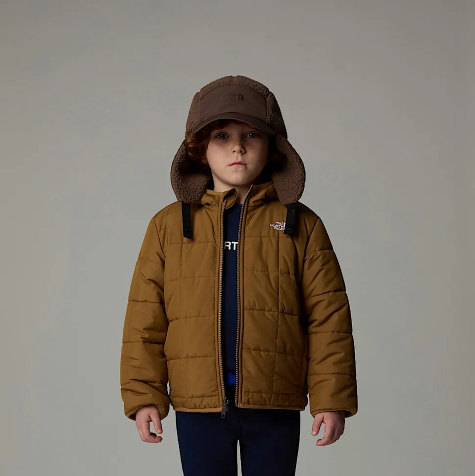 Discount The North Face Vendbar Shasta Jakke Med Lynlås Og Hætte Til Børn UTILITY BROWN