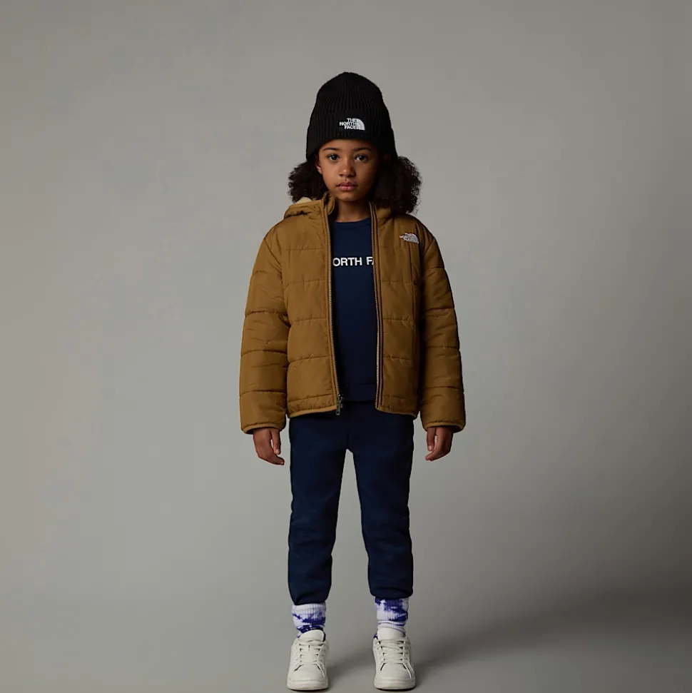Discount The North Face Vendbar Shasta Jakke Med Lynlås Og Hætte Til Børn UTILITY BROWN