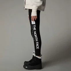 Outlet The North Face Vertical Graphic Leggings Til Piger TNF Black