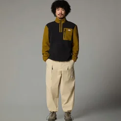 Sale The North Face Yumiori Fleecejakke Med Kvart Lynlås Til Herrer TNF Black-Moss Green-TNF Black