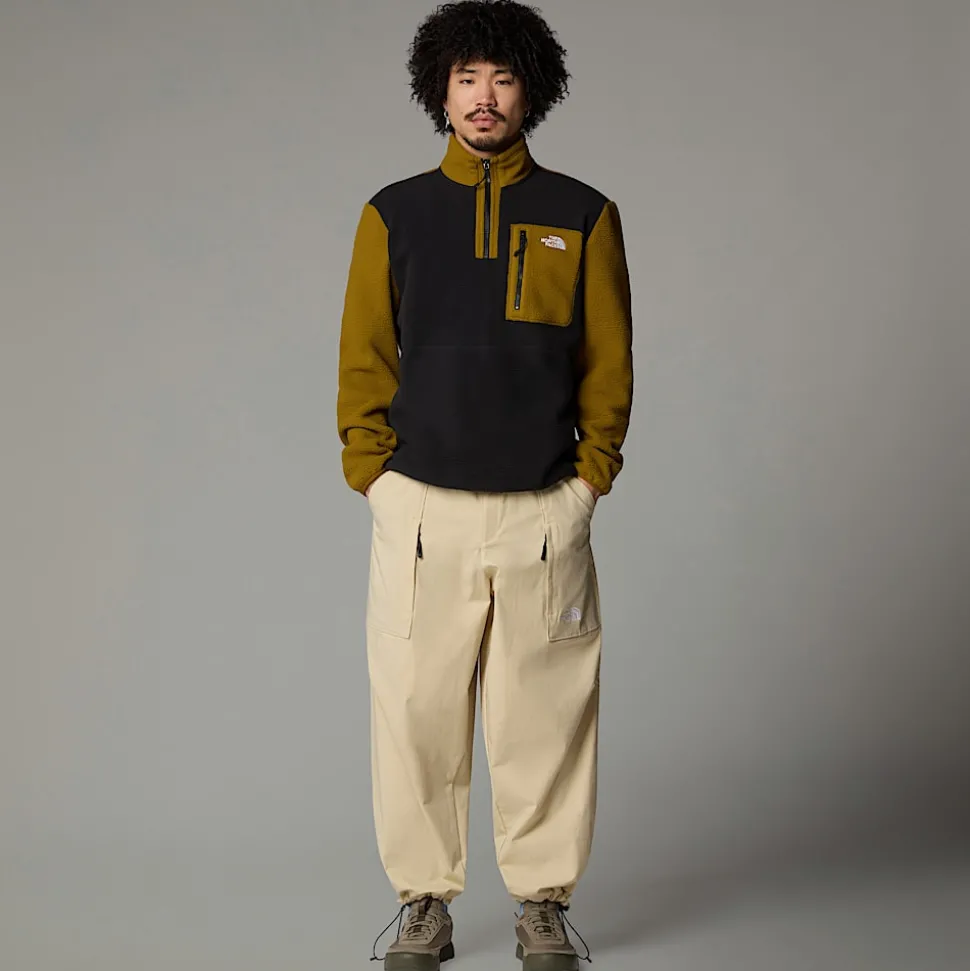 Sale The North Face Yumiori Fleecejakke Med Kvart Lynlås Til Herrer TNF Black-Moss Green-TNF Black