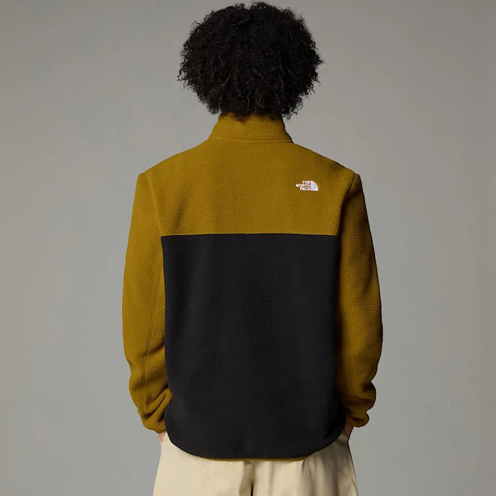 Sale The North Face Yumiori Fleecejakke Med Kvart Lynlås Til Herrer TNF Black-Moss Green-TNF Black