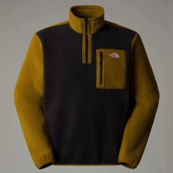 Sale The North Face Yumiori Fleecejakke Med Kvart Lynlås Til Herrer TNF Black-Moss Green-TNF Black