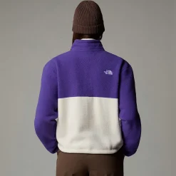 Best The North Face Yumiori Fleecejakke Med Kvart Lynlås Til Damer White Dune-Peak Purple-TNF Black