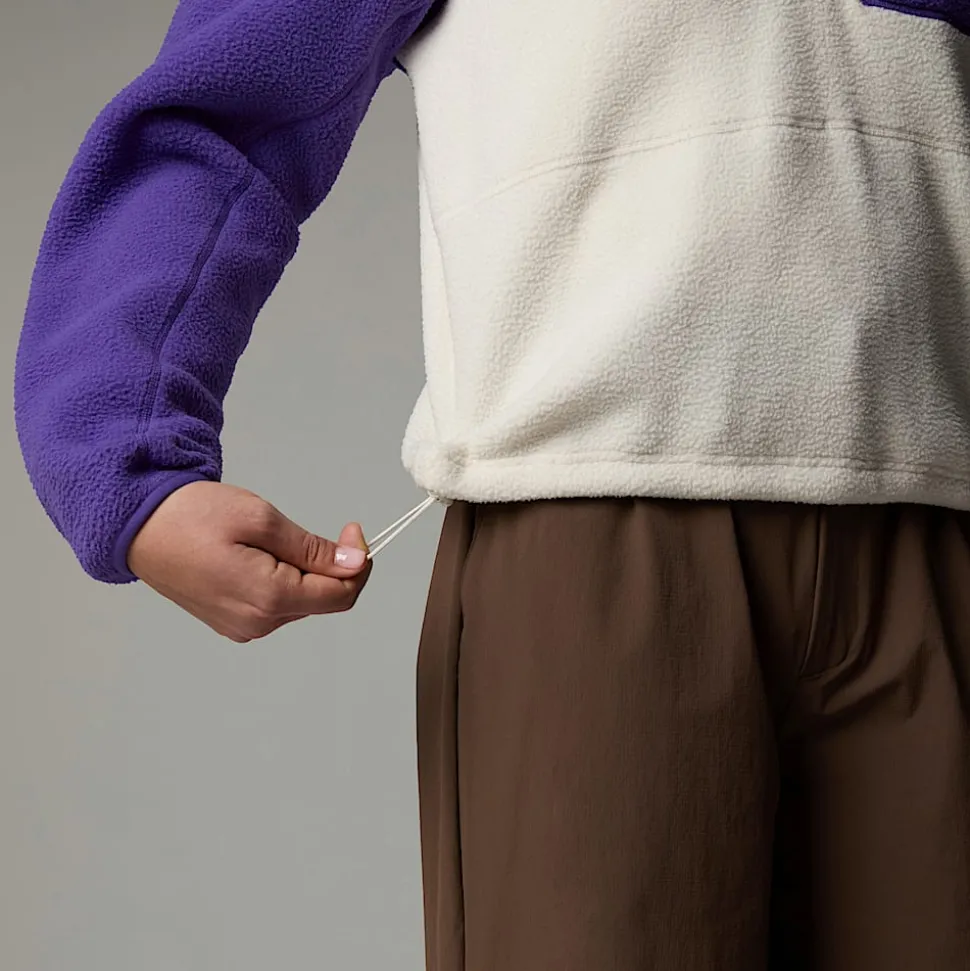 Best The North Face Yumiori Fleecejakke Med Kvart Lynlås Til Damer White Dune-Peak Purple-TNF Black