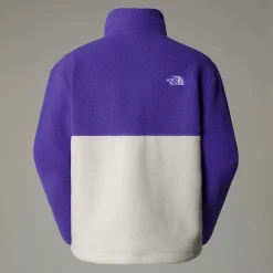 Best The North Face Yumiori Fleecejakke Med Kvart Lynlås Til Damer White Dune-Peak Purple-TNF Black