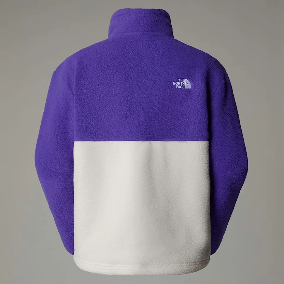 Best The North Face Yumiori Fleecejakke Med Kvart Lynlås Til Damer White Dune-Peak Purple-TNF Black