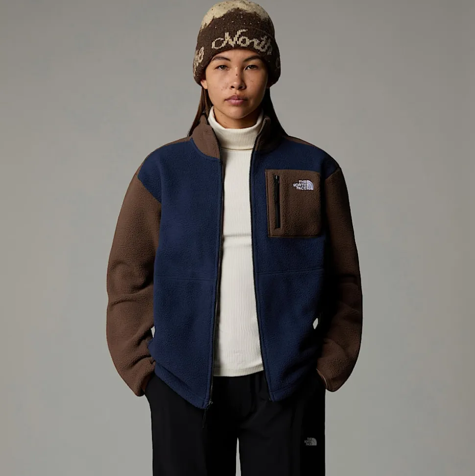 Discount The North Face Yumiori Fleecejakke Med Lynlås Til Damer Summit Navy-Smokey Brown-TNF Black